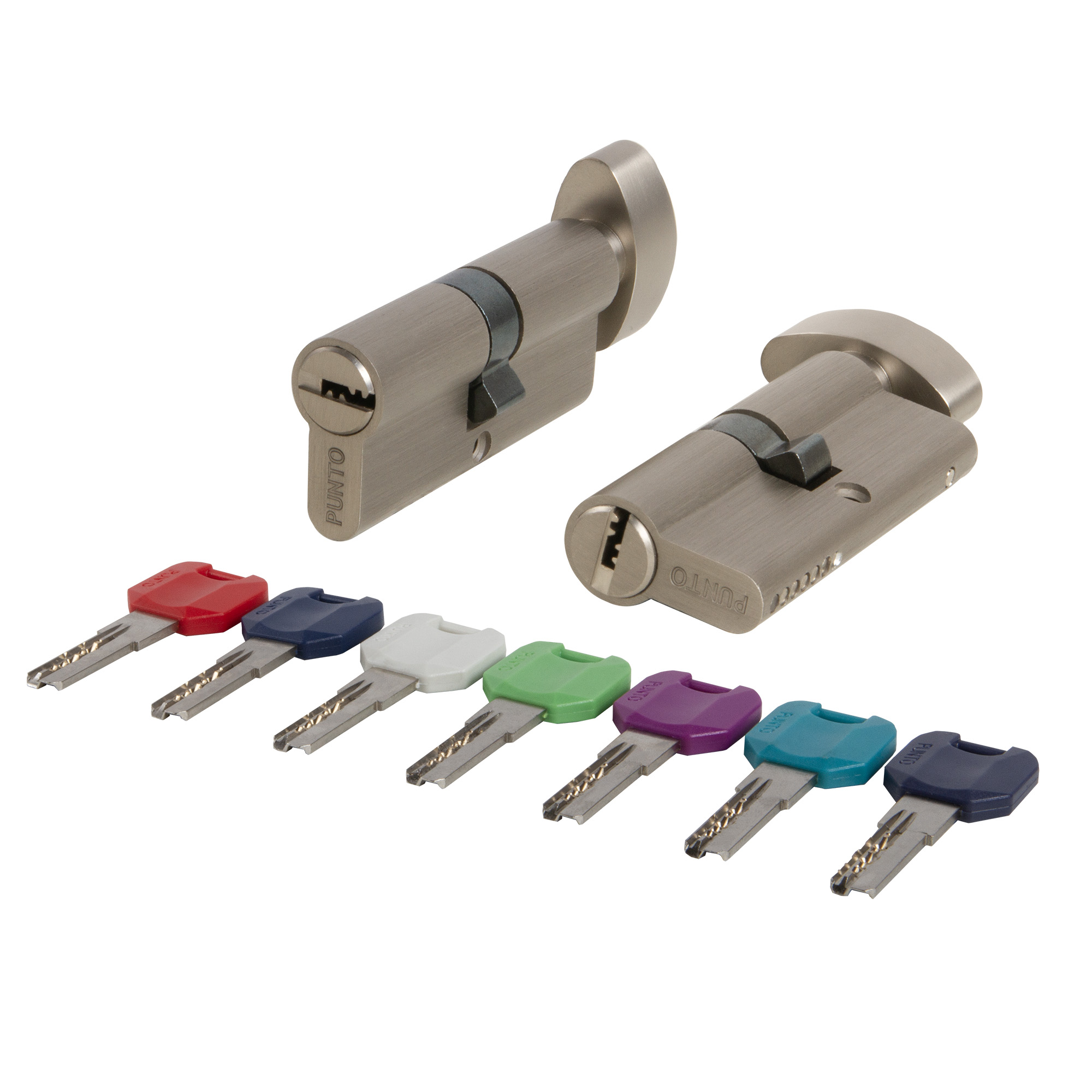 Цилиндр Punto (Пунто) MaxPro7002Knob95mm(45+10+40) SN никель 7key с вертушкой