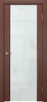 Межкомнатная дверь Vitrum 2.3 шпон красное дерево, триплекс белый