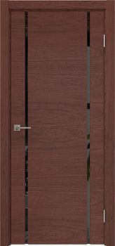 Межкомнатная дверь Vitrum 1.2 шпон красное дерево, триплекс черный