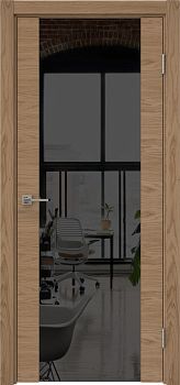 Межкомнатная дверь Vitrum 1.3 шпон дуб светлый, триплекс черный