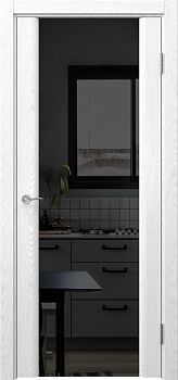Межкомнатная дверь Vitrum 2.3 шпон ясень белый, триплекс черный