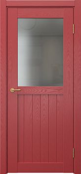 Межкомнатная дверь Vetus Loft 13.2 эмаль RAL 3001 по шпону ясеня, матовое стекло