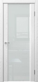 Межкомнатная дверь Vitrum 2.3 шпон ясень белый, триплекс белый