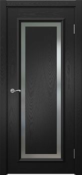 Межкомнатная дверь Actus 6.1 шпон ясень черный, триплекс белый