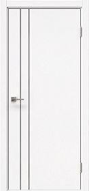 Межкомнатная дверь Dorsum 10.2 экошпон белый, алюминиевая кромка